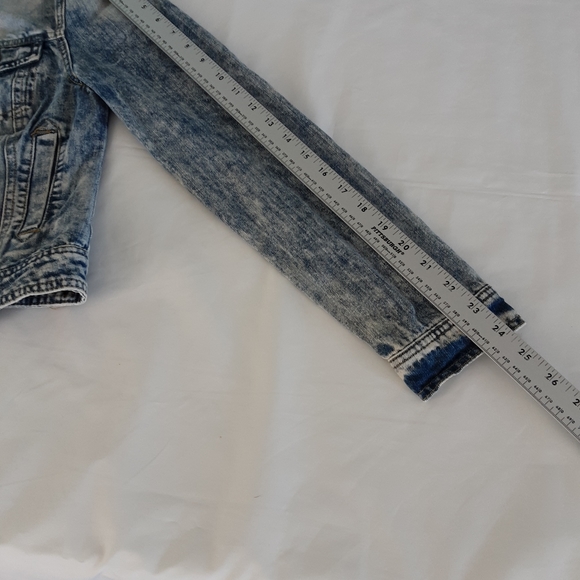 Jalate 🌞0113 Vintage Jeans Jacket Women's Acid Wash Denim Sz M Preowned Button - Picture 4 of 9